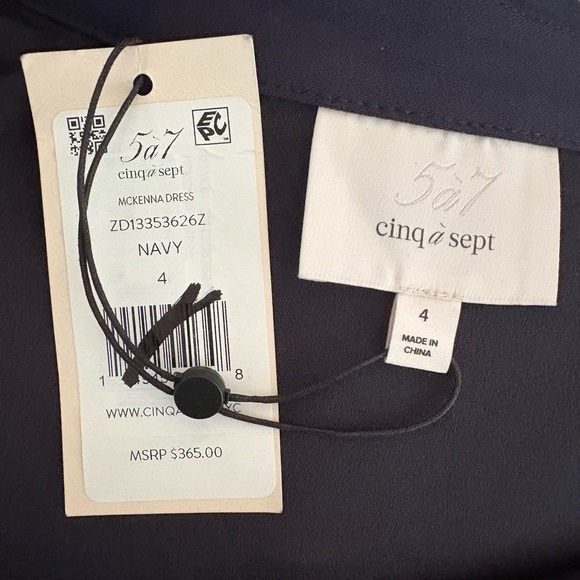 Cinq à Sept McKenna Navy Lined Twist Front Side Zip Dress Size 4 NWT Authentic - Picture 6 of 6